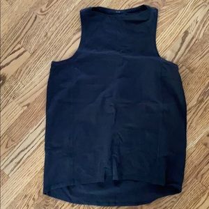 Lululemon black high/low cotton tank SZ 4 EUC
